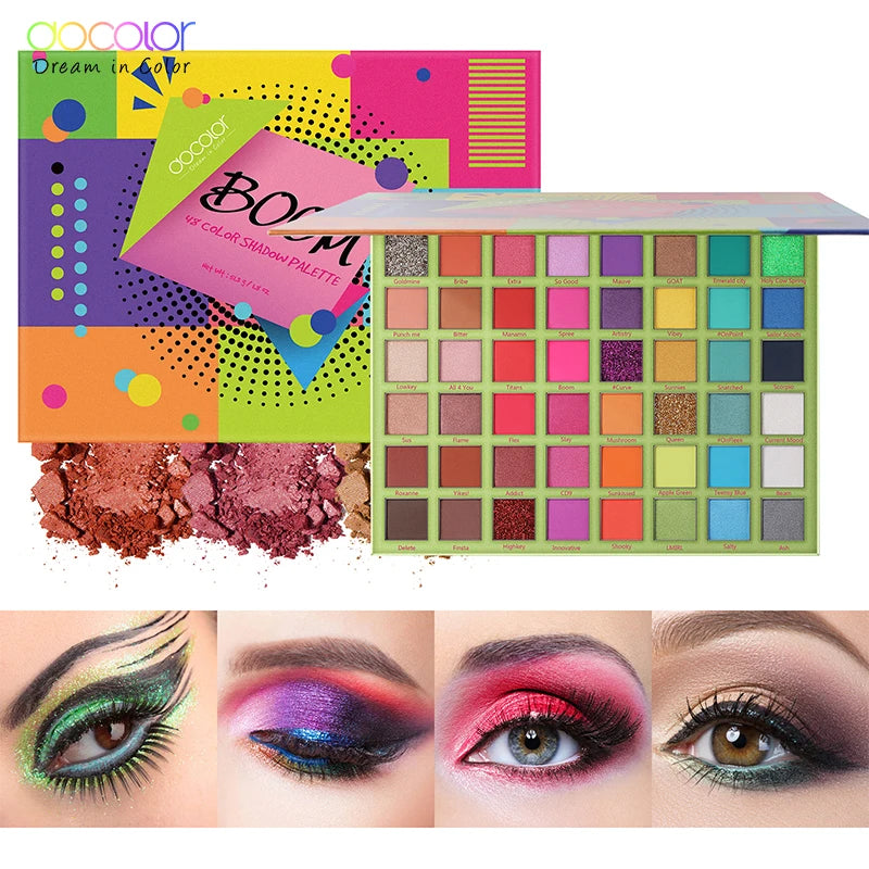 Eyeshadow palette with long lasting matte glitter and shimmering colors. - My Store