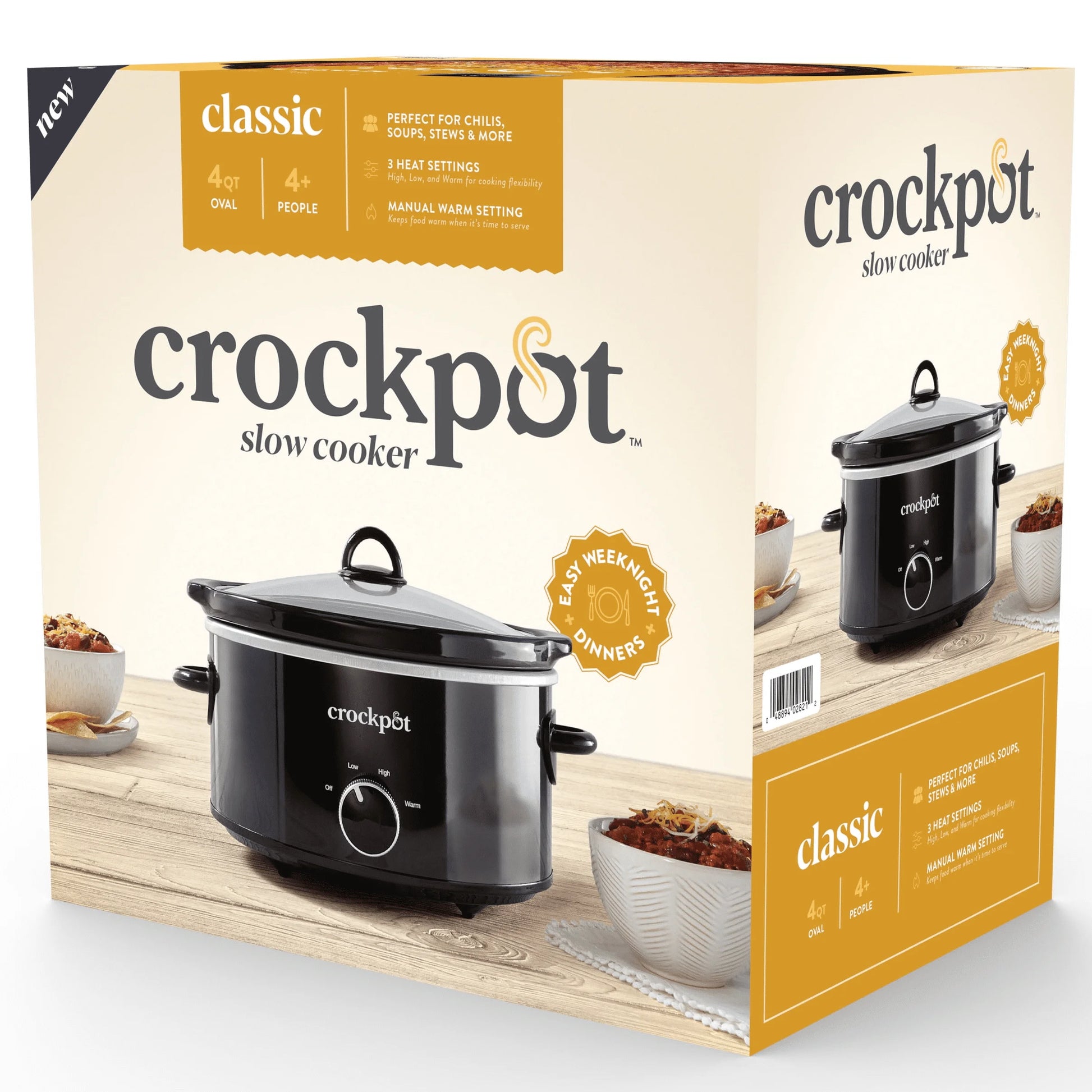 Black 4-quart classic slow cooker, dish washer safe. - My Store